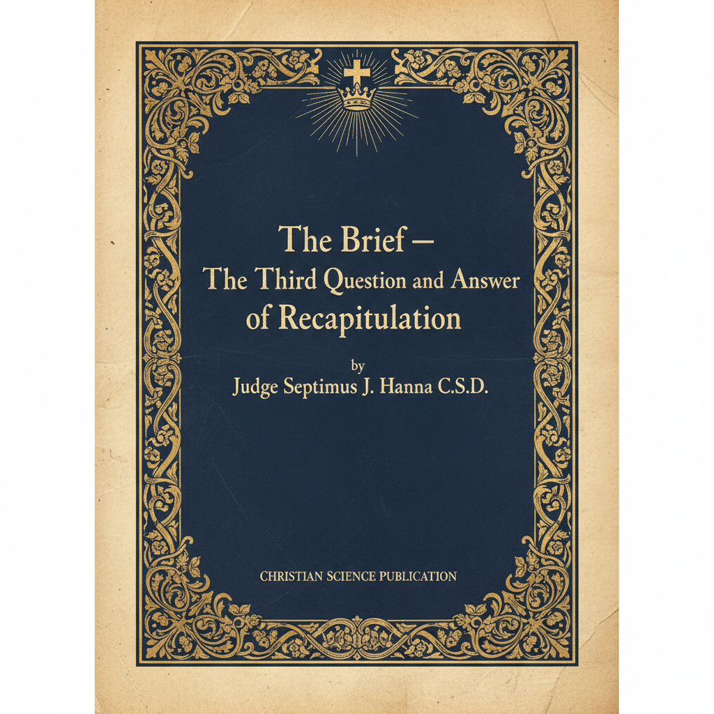 Book cover: The Brief – The Third Question and Answer of Recapitulation by Judge Septimus J. Hanna, C.S.D.