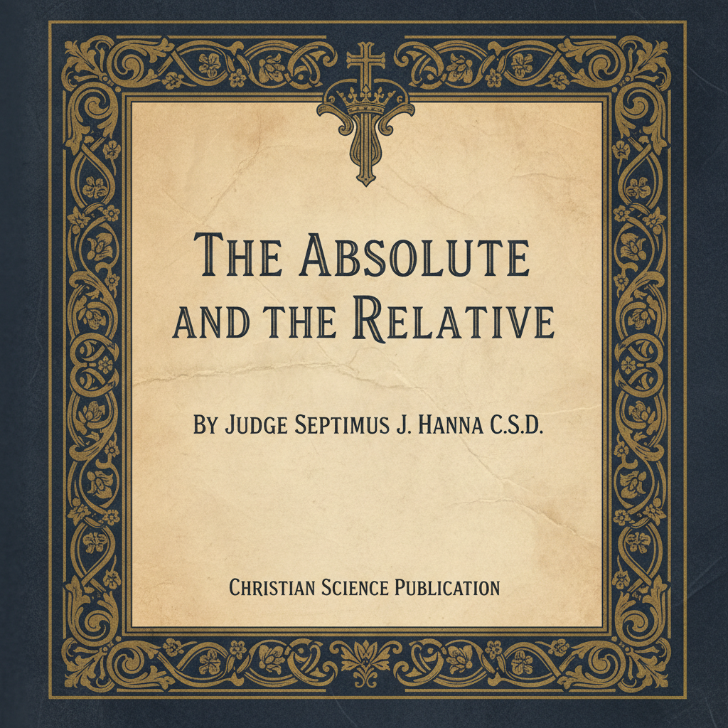 Book cover: The Absolute and the Relative by Judge Septimus J. Hanna, C.S.D.